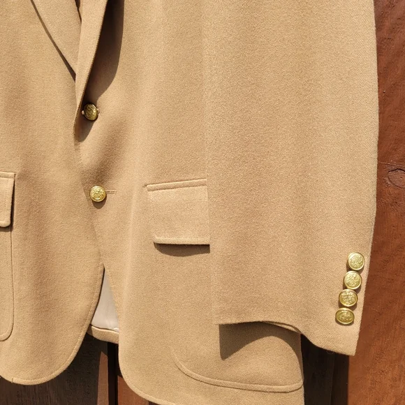 Men's Vintage Tan Wool Sportcoat Blazer Jacket - Picture 2 of 10